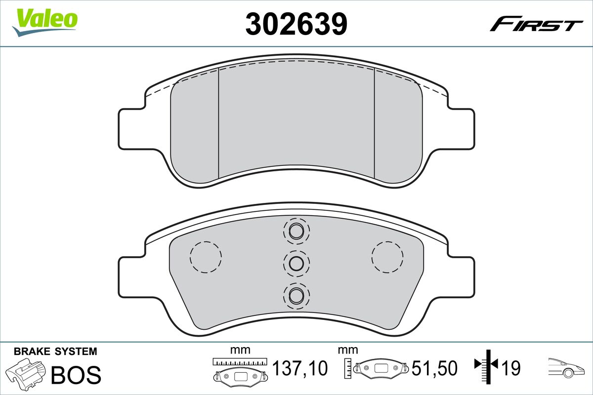 Set placute frana,frana disc 302639 VALEO